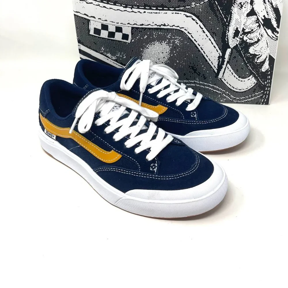 Vans Berle Navy Gold Low Top Suede Skate Shoes Women's Size 9 9.5 VN0A5JIJNGL - Picture 8 of 11